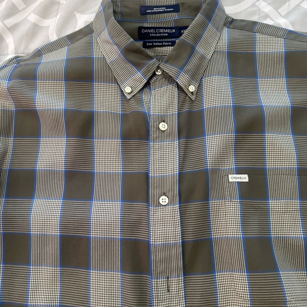 Daniel Cremieux Blue and Brown Casual Button Down Shirt